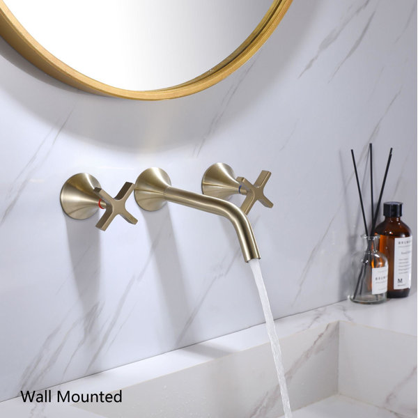 Inhouse Wall Mounted Faucet 2-handle Bathroom Faucet | Wayfair